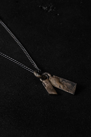 Double Tag w/ Oxidised Silver Chain