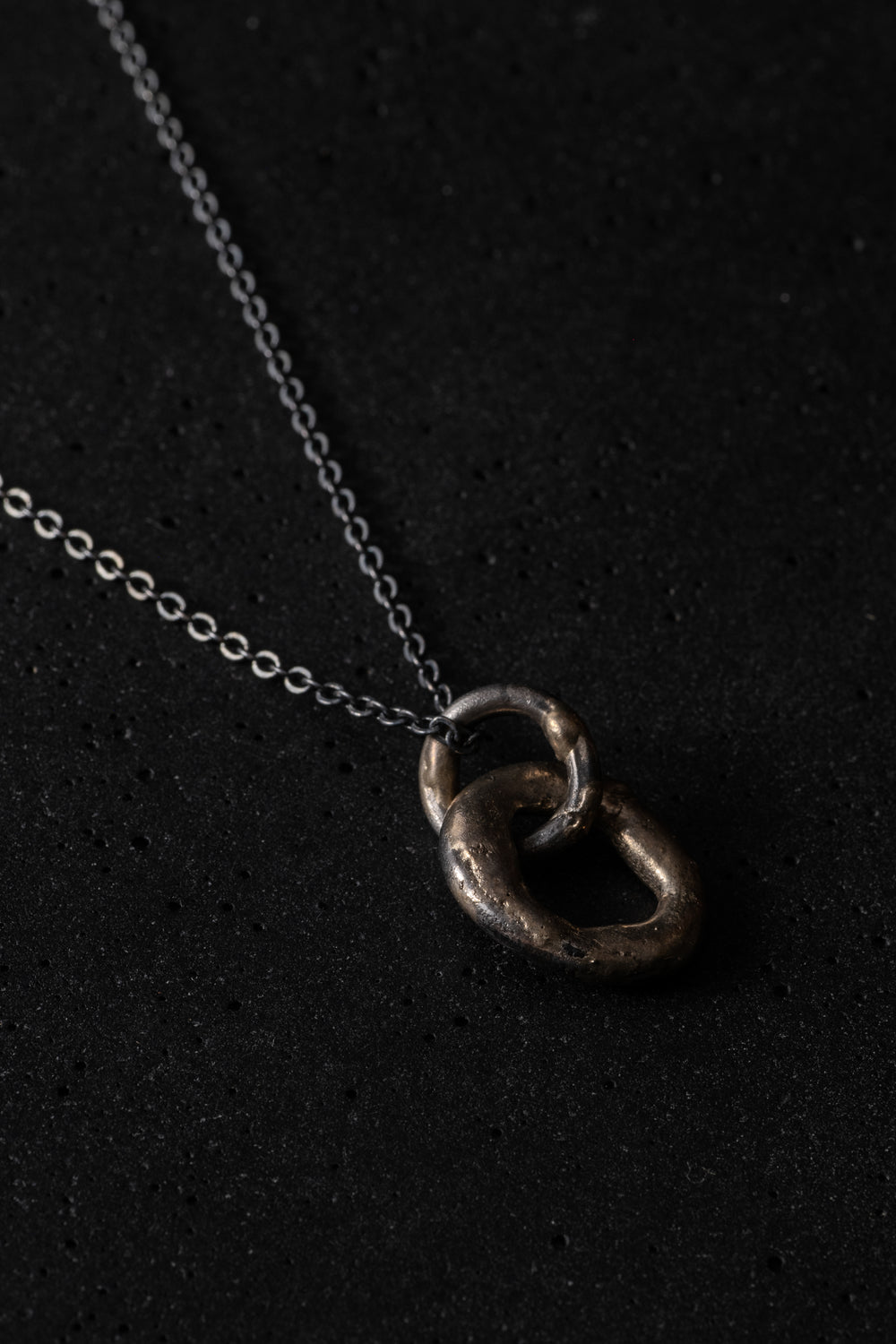 Small Double Links w/ Oxidised Silver Chain