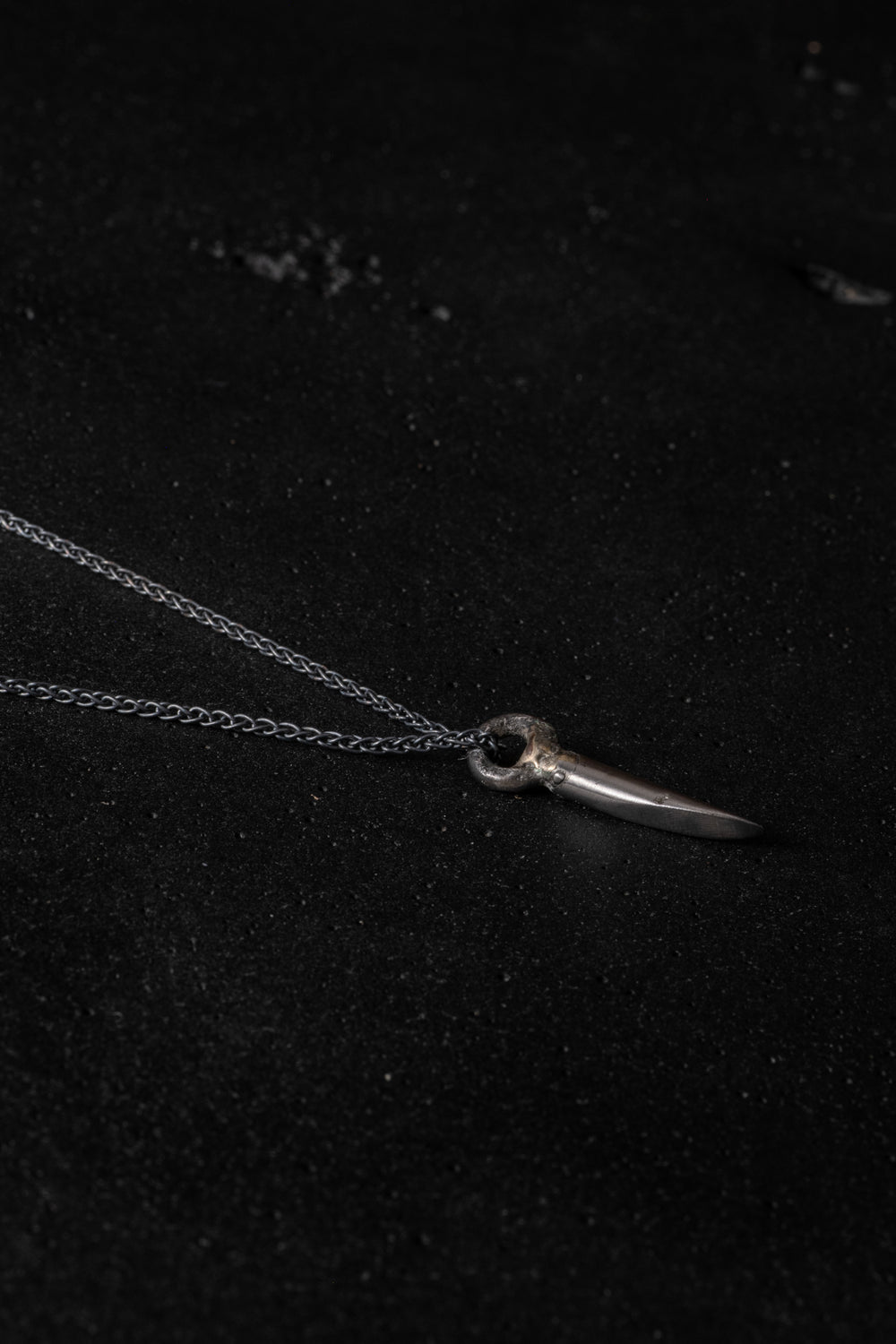 Stainless Steel Wedge Small w/ Oxidised Silver Chain