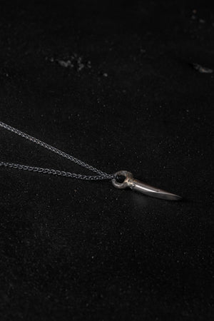 Stainless Steel Wedge Small w/ Oxidised Silver Chain