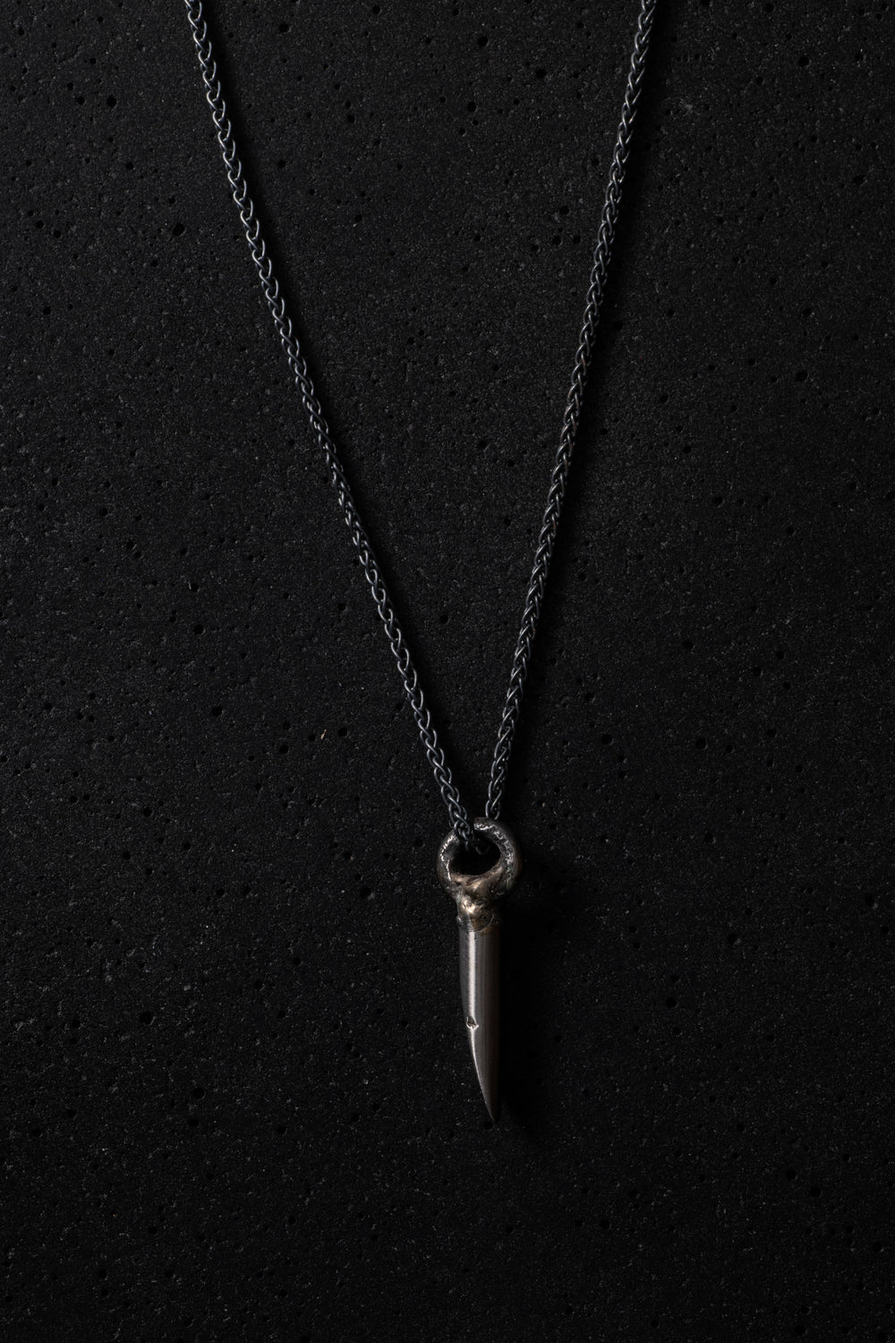 Stainless Steel Wedge Small w/ Oxidised Silver Chain