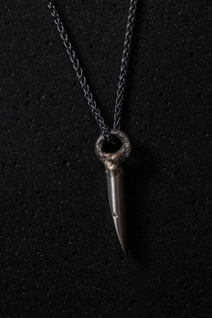 Stainless Steel Wedge Small w/ Oxidised Silver Chain