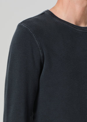 Waffle Crewneck Charred Cedar