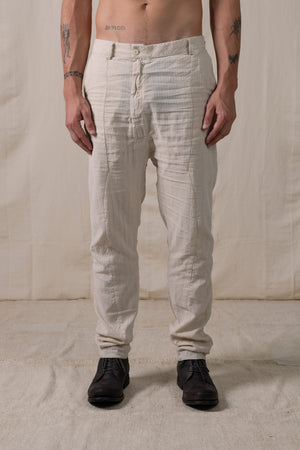 Front Panel Pants Cotton Linen Sand