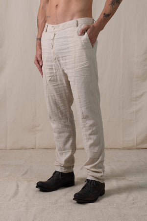 Front Panel Pants Cotton Linen Sand