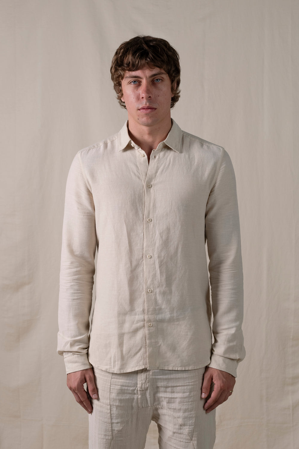 Regular Shirt Cotton Linen Sand