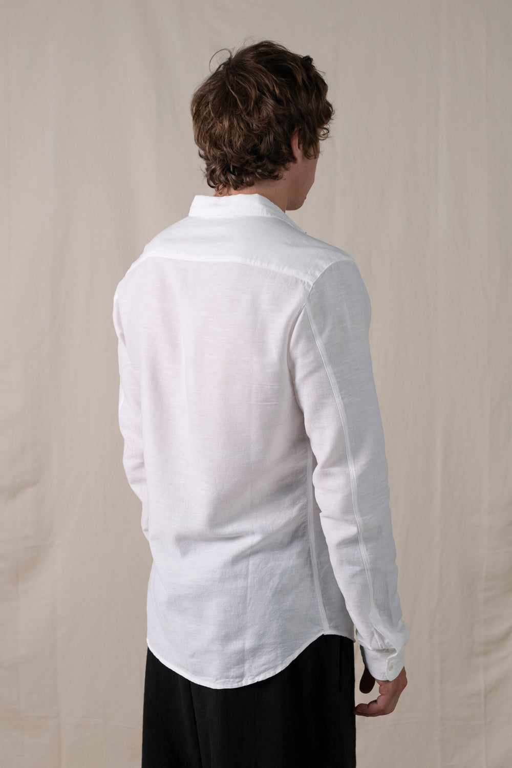 Regular Shirt Cotton Linen White