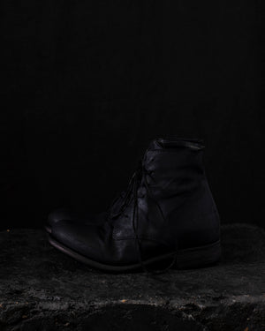 Low Lace Up Ankle Boots Black