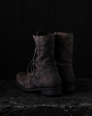 Womens High Lace Up Boot Dark Grey Brown