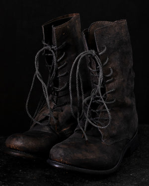 Womens High Lace Up Boot Dark Grey Brown