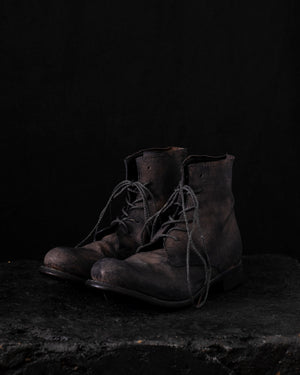 Low Lace Up Ankle Boots Dark Grey Brown