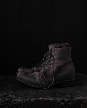 Low Lace Up Ankle Boots Dark Grey Brown