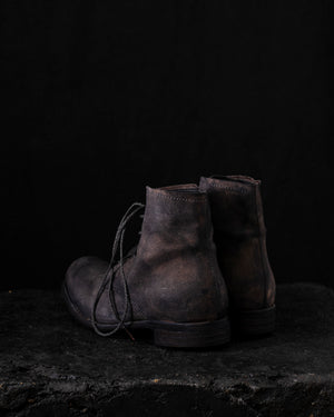 Low Lace Up Ankle Boots Dark Grey Brown