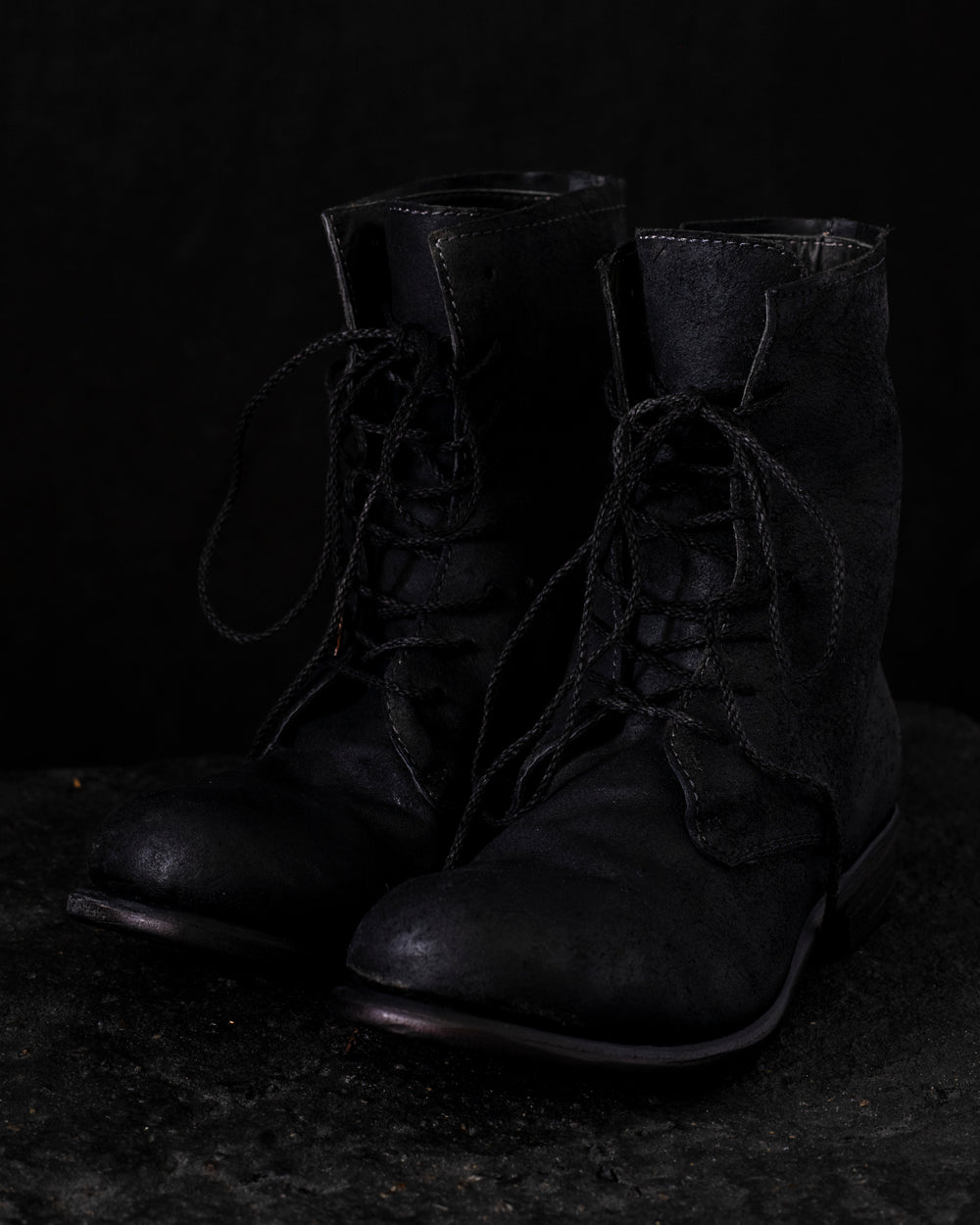 Mid Lace Up Boots Black