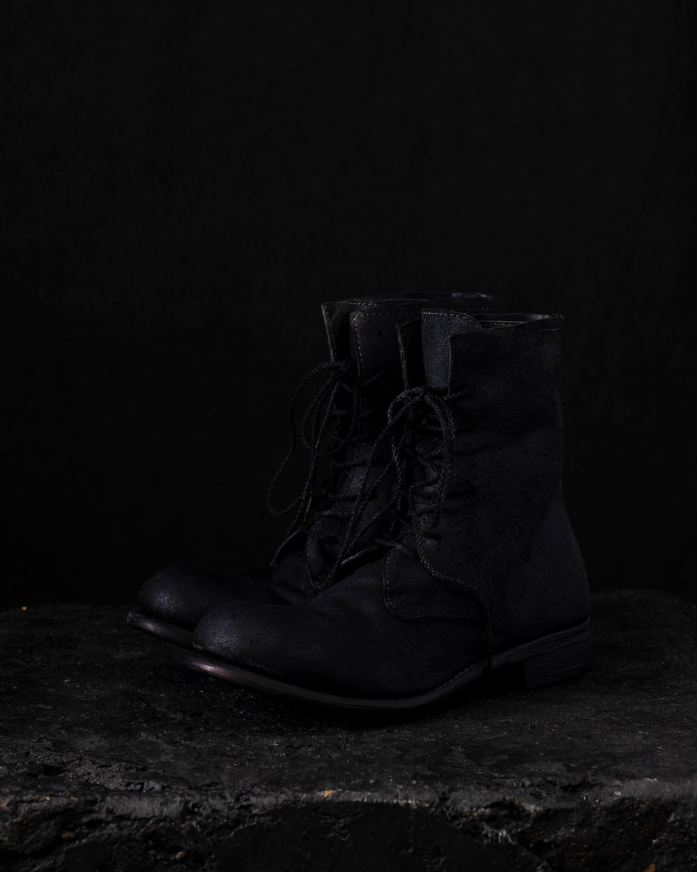 Mid Lace Up Boots Black