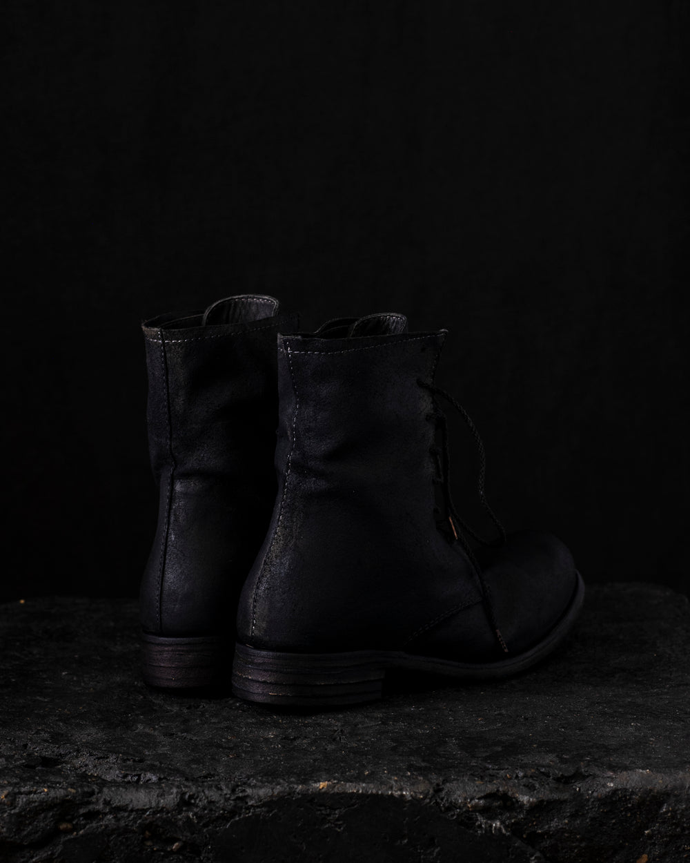 Mid Lace Up Boots Black