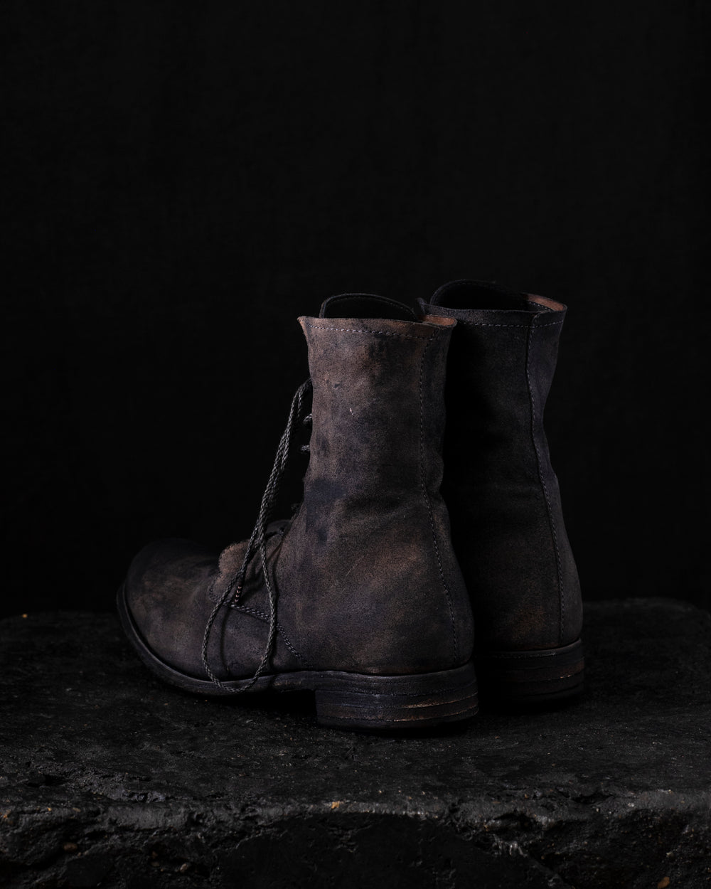 Mid Lace Up Boots Dark Grey Brown