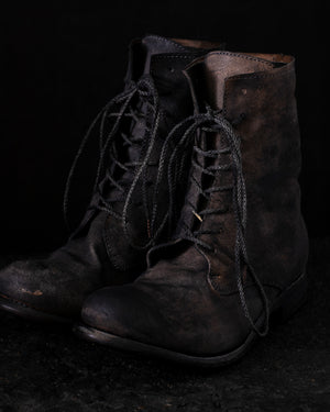 Mid Lace Up Boots Dark Grey Brown