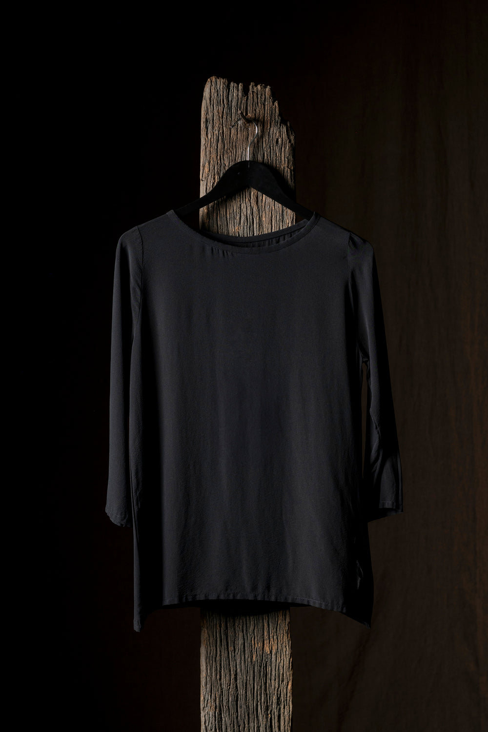 Sheer Blouse Silk Black