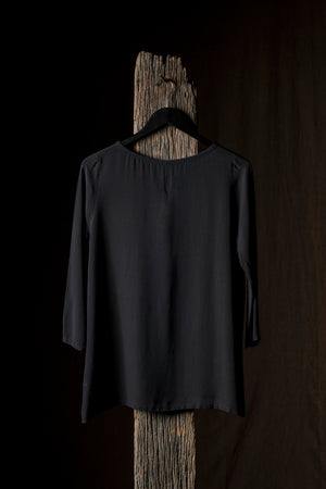 Sheer Blouse Silk Black