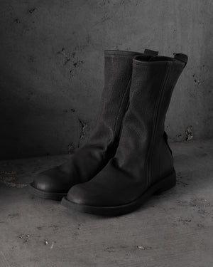 Mens Icon Stretch Leather Boots Black