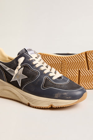 Running Sole Nappa Toe and Laminated Start Leather Dark Blue / Black / Silver / White