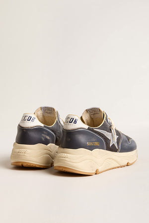 Running Sole Nappa Toe and Laminated Start Leather Dark Blue / Black / Silver / White