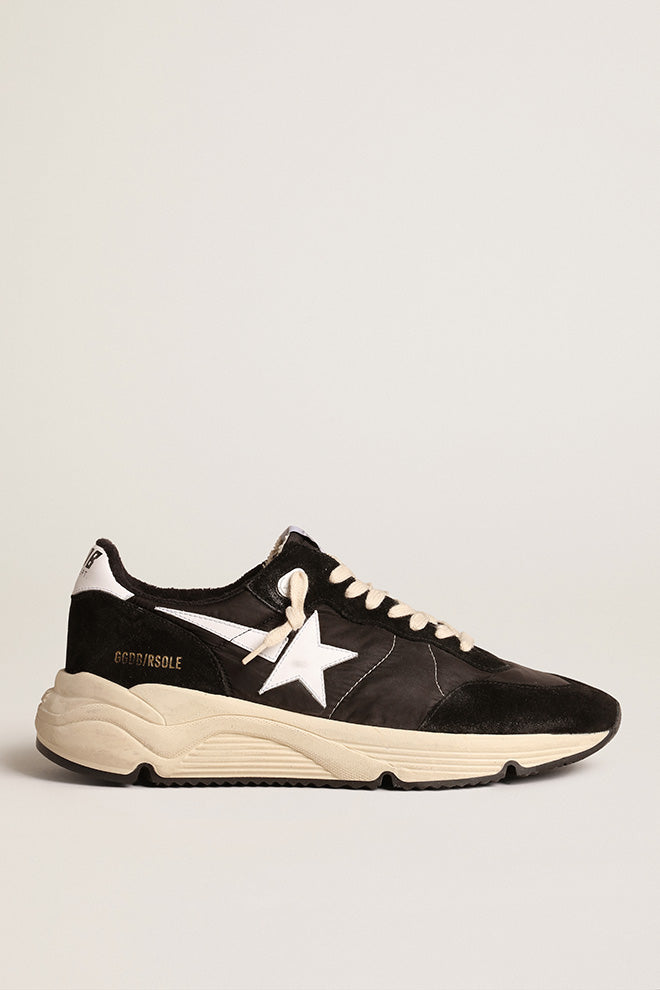 Running Sole Nylon Upper Suede Toe and Leather Star Black / White