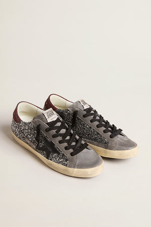 Super Star Glitter Upper Leather Star Silver / Black / Grey / Red Wine