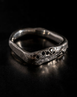 Black Diamonds Plate Ring