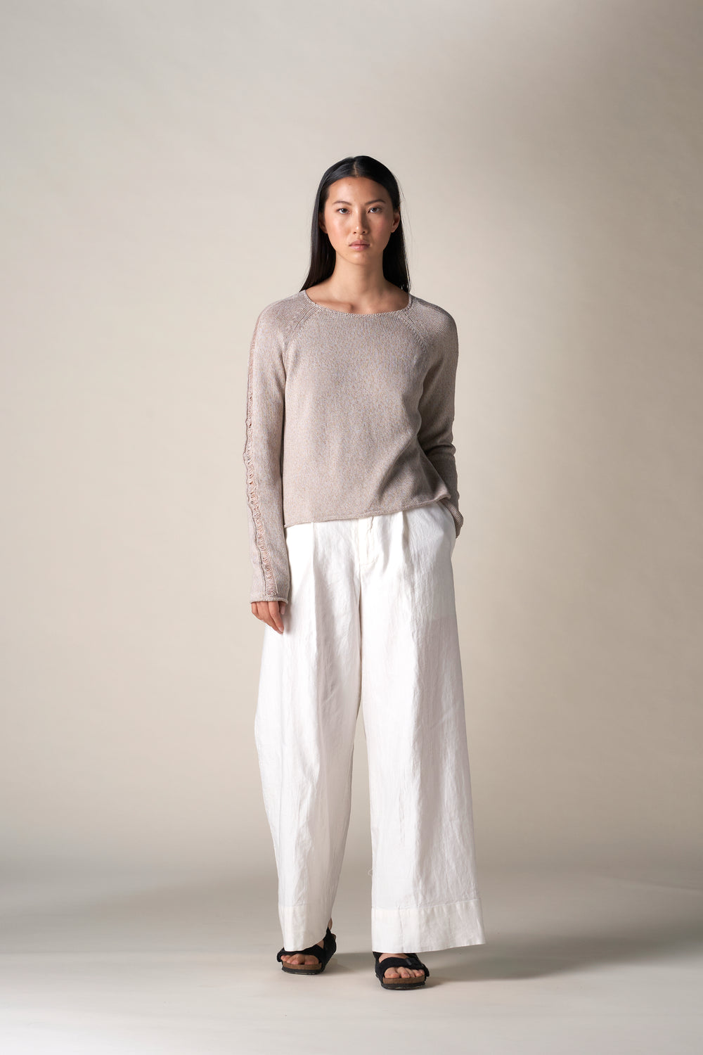 Full Tailored Pant Linen / Cotton White