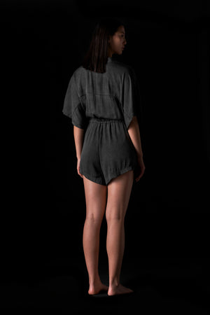 Silk One Piece Kimono Charcoal