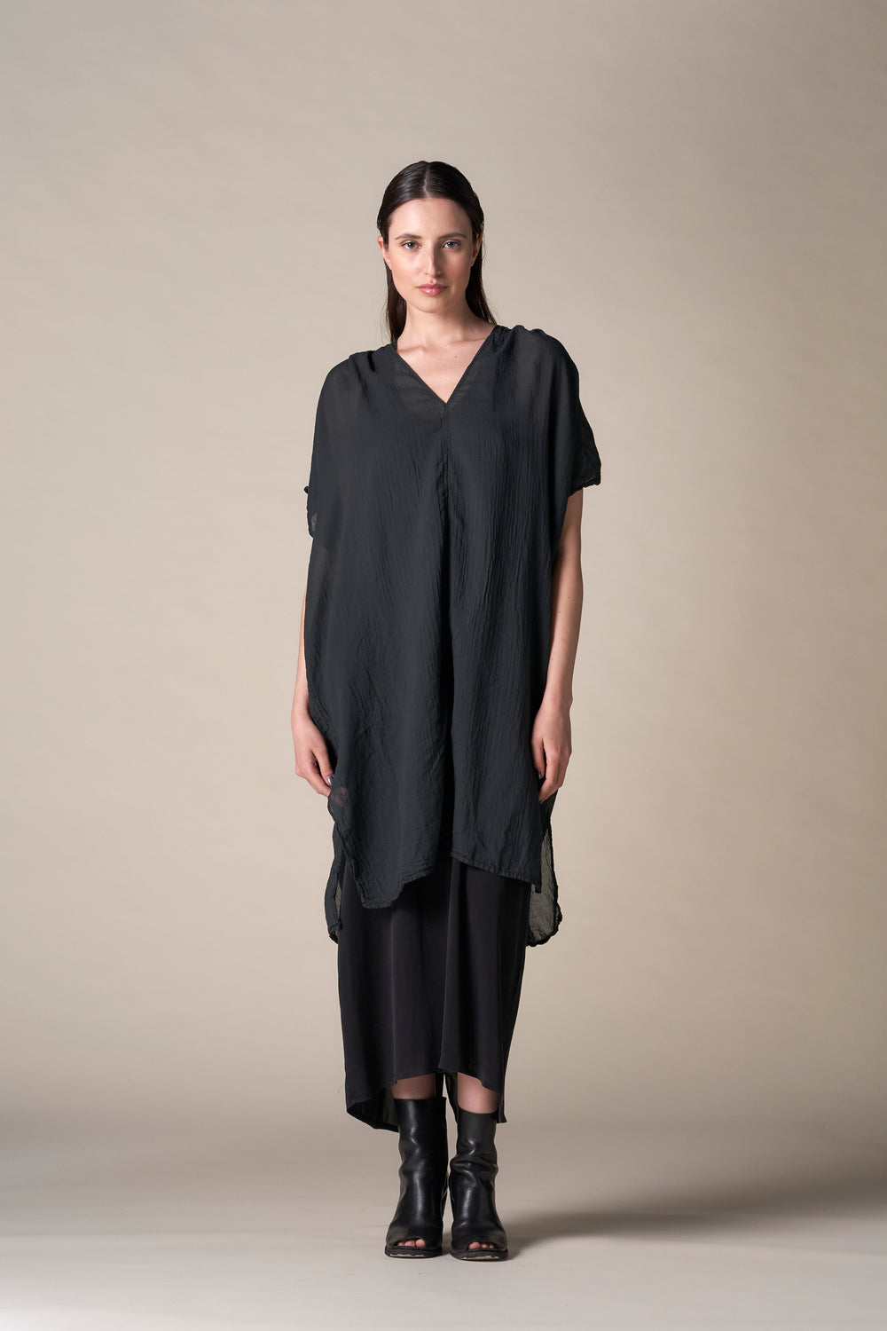 Short Kaftan Voile Black