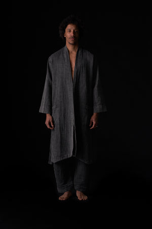 Jacquard Home Coat Washed Black