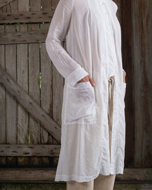 Long Jacket Fine Cotton Voile White