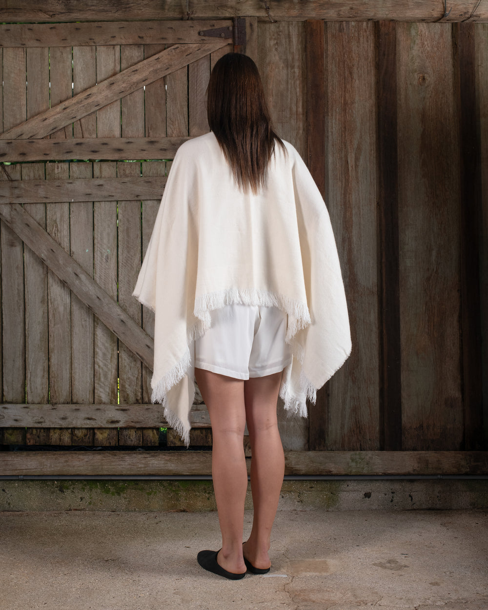 Short Wearable Blanket Cashmere Hemp Dye-less