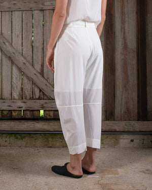 Tailored Curve Pant Silk Crepe White