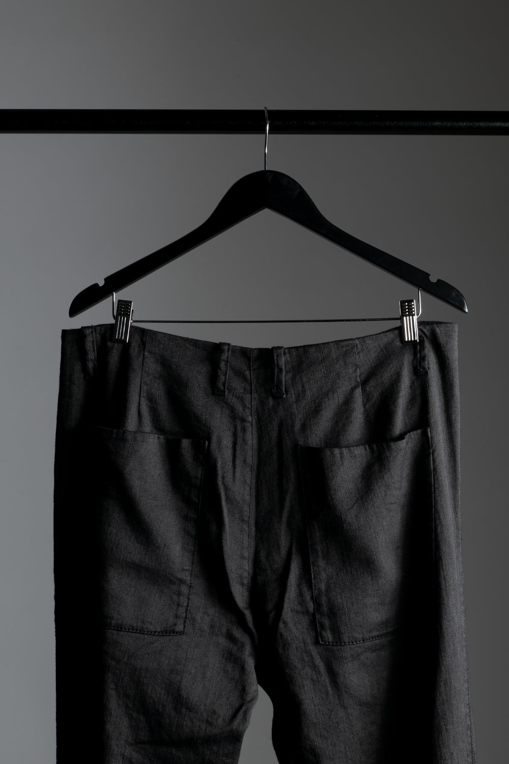 Linen Cotton Twill Chino Pants Charcoal CFUTRVH170-U12