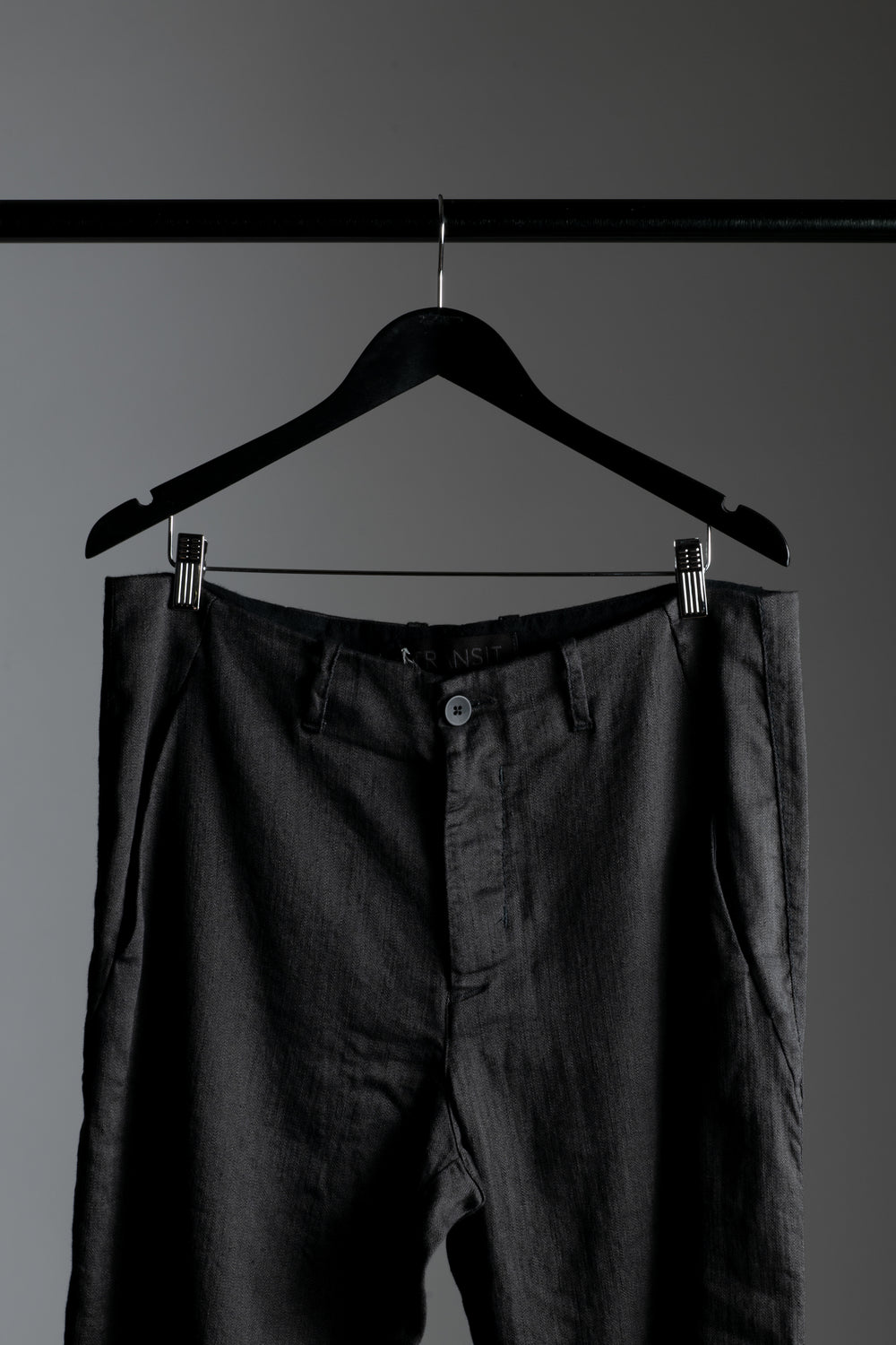 Linen Cotton Twill Chino Pants Charcoal CFUTRVH170-U12