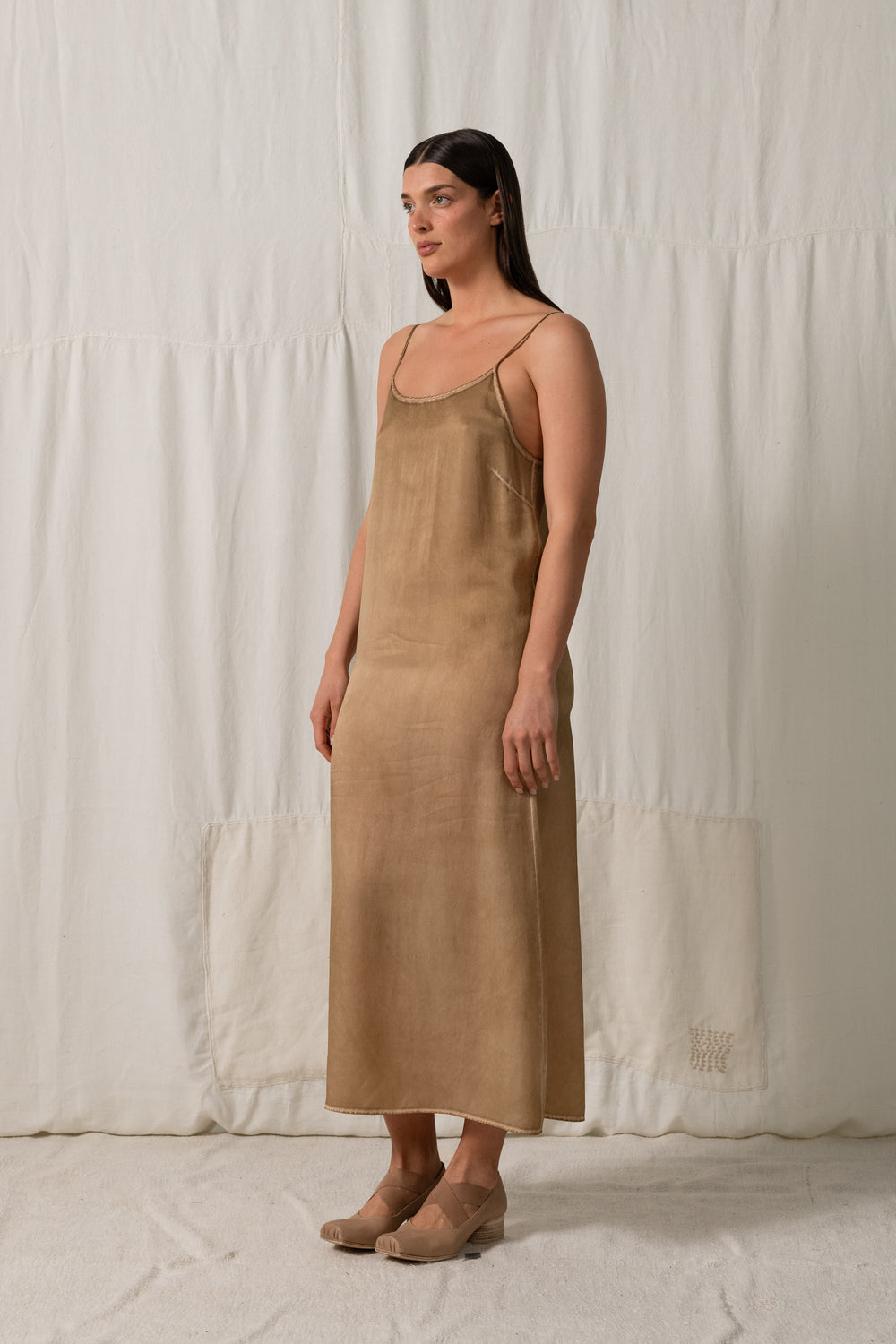 Anaya Dress Silk CH Tan