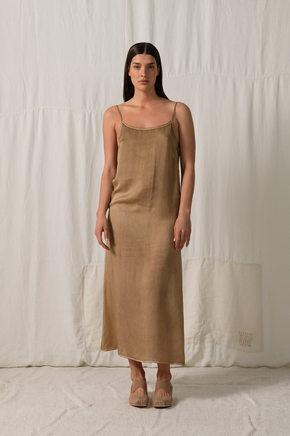 Anaya Dress Silk CH Tan