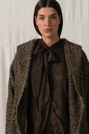 Cardigan Coat Sabueso Black / Tan