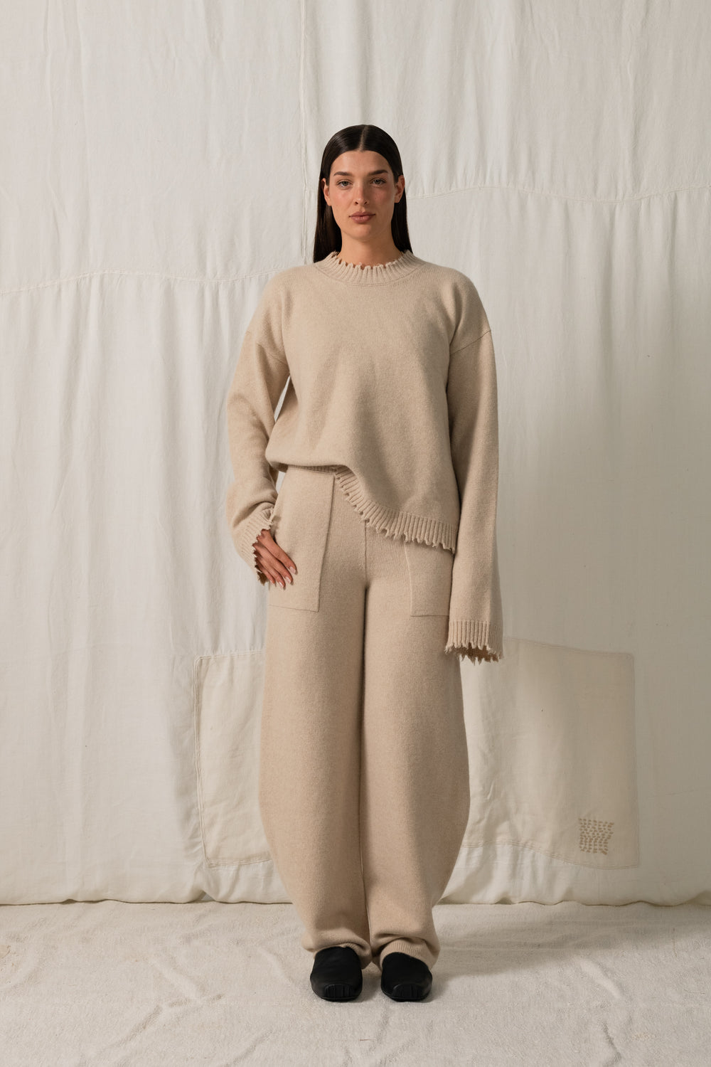 Long SLV Top Plain Cashmere Tan