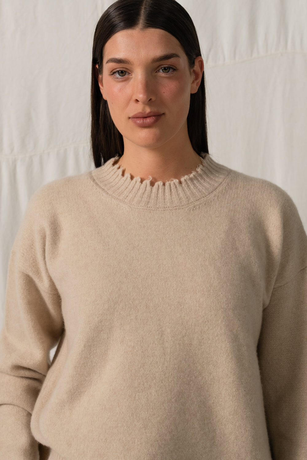 Long SLV Top Plain Cashmere Tan