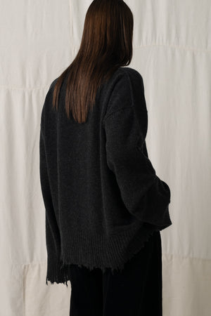 Over Cardigan Cashmere Dark Grey