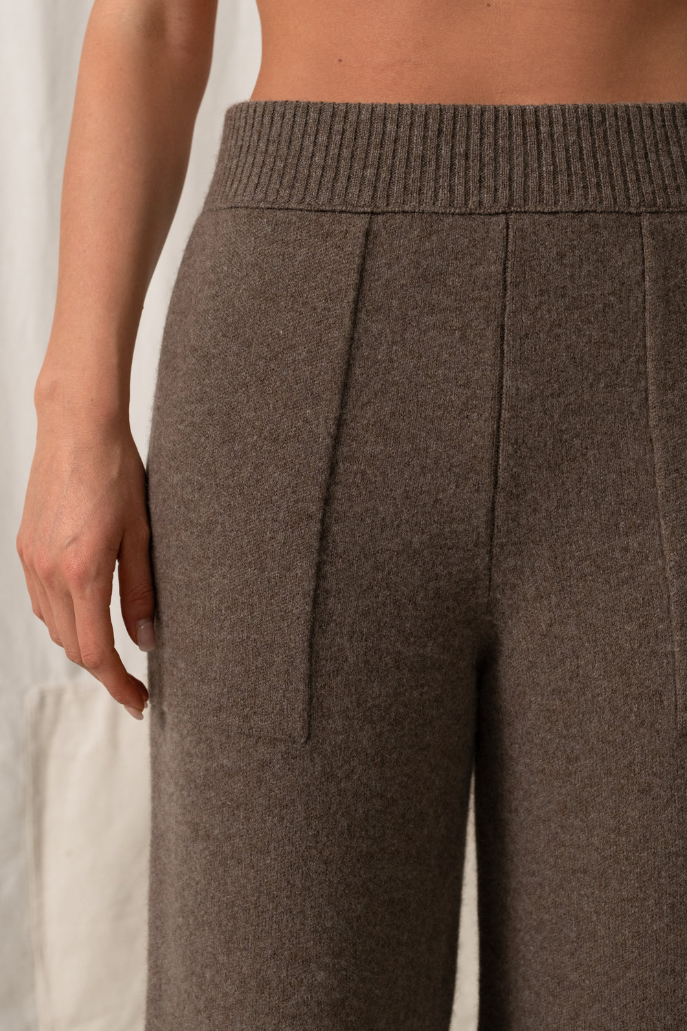 Pants Plain Cashmere Brown