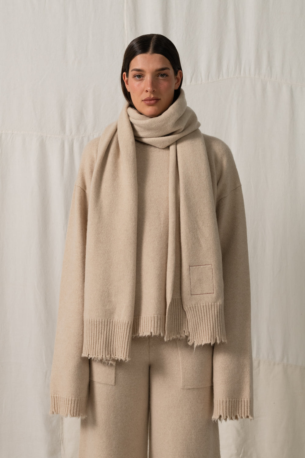 Scarf Costa Plain Cashmere Tan